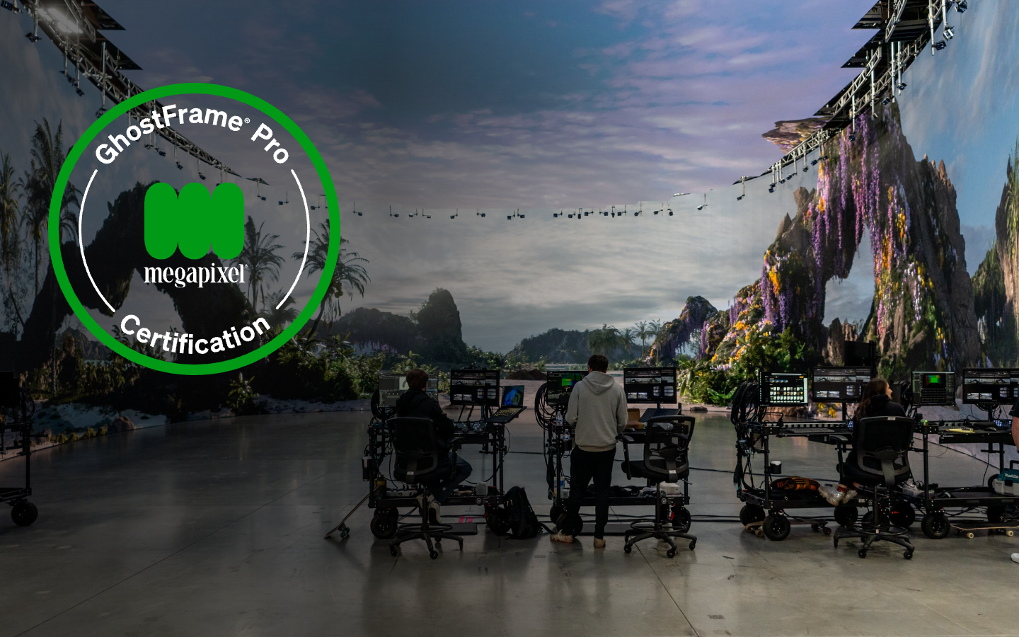 virtual production volume with ghostframe pro overlay